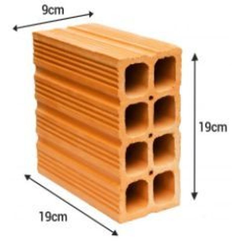 TIJOLO 8 FUROS 19X19